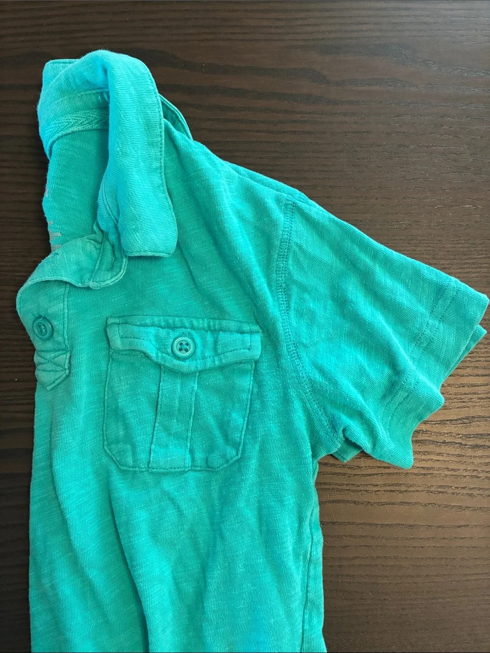 Old Navy Teal Green Kids Polo with Double Chest Pockets